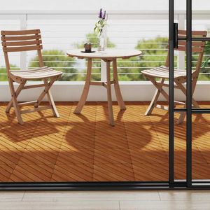 vidaXL - Terrastegels - 10 - st - 30x30 - cm - massief - acaciahout
