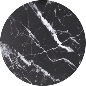 vidaXL Tischplatte Schwarz Ø60x0,8 cm Hartglas in Marmoroptik