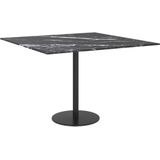 vidaXL - Tafelblad - Zwart - Geharde Glas - Marmeren Design