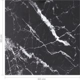 vidaXL - Tafelblad - Zwart - Geharde Glas - Marmeren Design