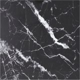 vidaXL - Tafelblad - Zwart - Geharde Glas - Marmeren Design