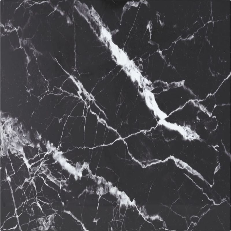 vidaXL - Tafelblad - Zwart - Geharde Glas - Marmeren Design