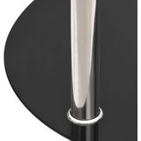 VidaXL Bijzettafel 2-laags 38 cm Gehard Glas Transparant/Zwart