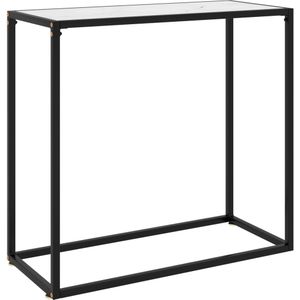 vidaXL Wandtafel 80x35x75 cm gehard glas wit