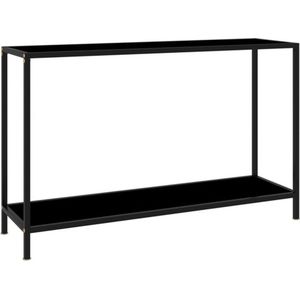 vidaXL Wandtafel - Zwart - Gehard Glas - Staal