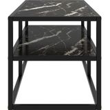 vidaXL-Tv-meubel-met-zwart-marmerglas-100x40x40-cm-zwart