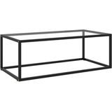 VidaXL Salontafel Gehard Glas 100x50x35 cm Zwart