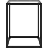 VidaXL Salontafel Gehard Glas 40x40x50 cm Zwart