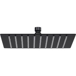 vidaXL - Regendouchekop - vierkant - 20x20 - cm - roestvrij - staal - zwart