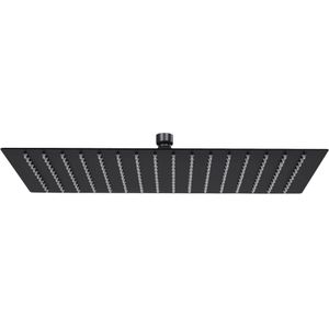 vidaXL Regenbrause Edelstahl 40x30 cm Rechteckig Schwarz