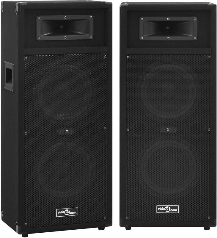 vidaXL - Hifi-Podiumluidsprekers - Passief - Zwart - 1000 W - 2 Stuks