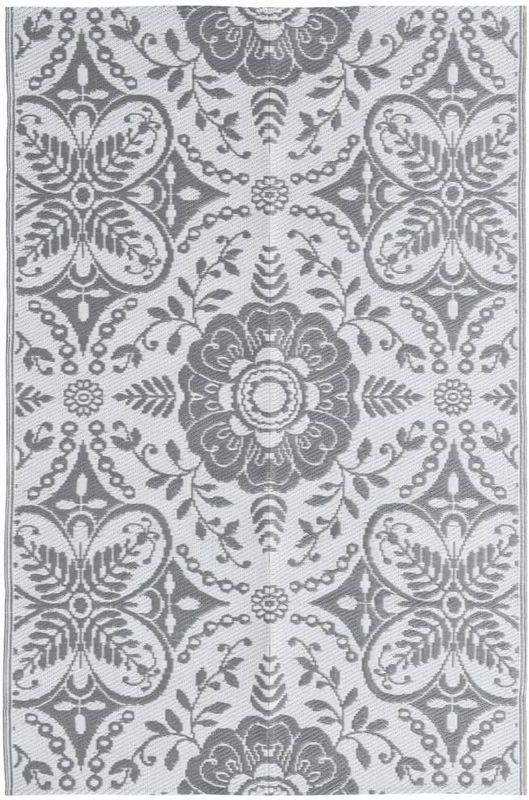 vidaXL ARAKIL Buitenkleed - Lichtgrijs - Polypropyleen - 120x180 cm