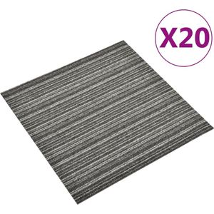 VidaXL-Tapijttegels-20-st-5-m²-50x50-cm-gestreept-antraciet