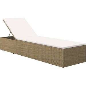 VidaXL Ligbed Poly Rattan Bruin en Crèmewit