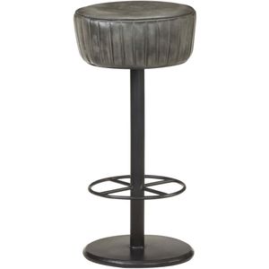 Barhocker Grau Echtleder Vidaxl