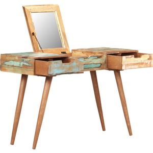 VidaXL Kaptafel met Spiegel 112x45x76 cm - Massief Gerecycled Hout