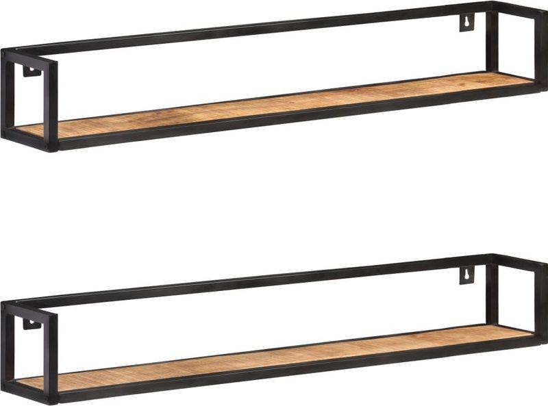 vidaXL-Wandschappen-2-st-120-cm-ruw-mangohout