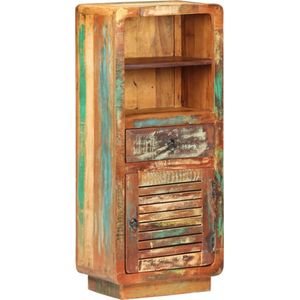 vidaXL Hoge Kast - Massief Gerecycled Hout - Vintage Charme - Meerkleurig