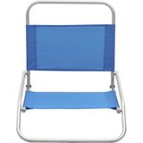 VidaXL Strandstoelen - 2 st. inklapbaar - Stof Blauw