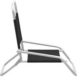 VidaXL Strandstoelen - 2 st. inklapbaar - Stof - Zwart