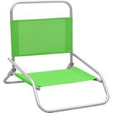 VidaXL Strandstoelen 2 st. inklapbaar - Groene stof