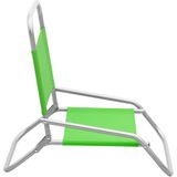 VidaXL Strandstoelen 2 st. inklapbaar - Groene stof