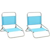 VidaXL Strandstoelen - 2 st. Inklapbaar - Stof Turquoise