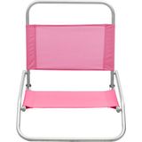 VidaXL Strandstoelen 2 St Inklapbaar Stof Roze