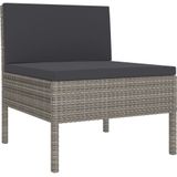 VidaXL Tuinstoelen 3 st met Kussens - Poly Rattan Grijs