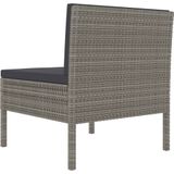 vidaXL Gartenstühle 3 Stk. mit Auflagen Poly Rattan Grau