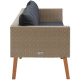 VidaXL Tuinbank 3-zits met Kussens - Poly Rattan Beige