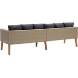 VidaXL Tuinbank 3-zits met Kussens - Poly Rattan Beige