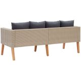 VidaXL Tuinbank 2-zits met Kussens - Poly Rattan Beige