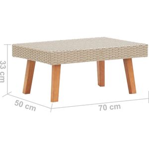 VidaXL Tuintafel Poly Rattan Beige