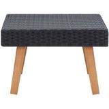 Garten-Couchtisch Poly Rattan Schwarz Vidaxl