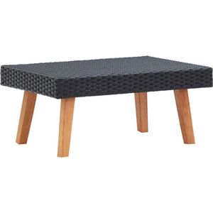 VidaXL Tuintafel Poly Rattan Zwart