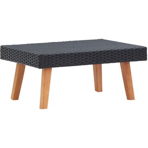 vidaXL Garten-Couchtisch Poly Rattan Schwarz