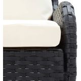 Garten-Ecksofa 2-tlg. Poly Rattan Schwarz vidaXL
