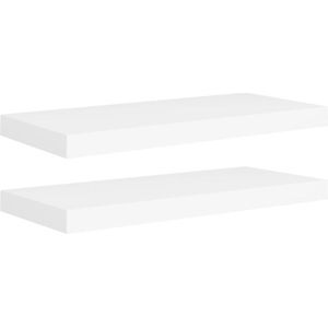 vidaXL - Wandschappen - Wit - MDF - Set van 2