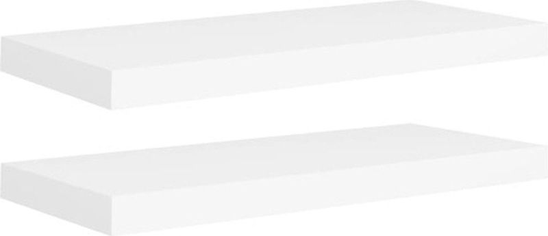 vidaXL - Wandschappen - Wit - MDF - Set van 2