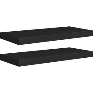 vidaXL Wandschappen zwevend 2 st ,5x3,8 MDF zwart