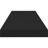 vidaXL Wandschappen - Zwevend - Zwart - MDF - Set van 2
