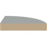 Eck-Schweberegale 2 Stk. Wandregale Grau 25x25x3,8 cm MDF vidaXL