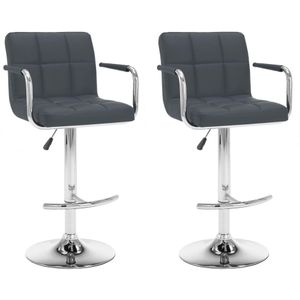 Barhocker 2 Stk. Grau Kunstleder Vidaxl
