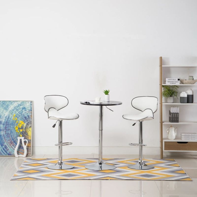 Barhocker 2 Stk. Weiß Kunstleder Vidaxl
