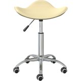 vidaXL Friseur Rollhocker Creme Kunstleder