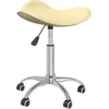 vidaXL Friseur Rollhocker Creme Kunstleder