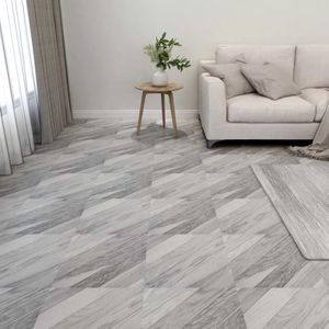 vidaXL - Vloerplanken - zelfklevend - 55 - st - 5,11 - m² - PVC - gestreept - grijs