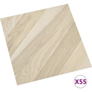 vidaXL Vloerplanken zelfklevend 55 st 5,11 m² PVC gestreept beige