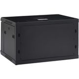 vidaXL - Netwerkkast - 6U - Zwart - Koudgewalst Staal - 600x450x375 mm